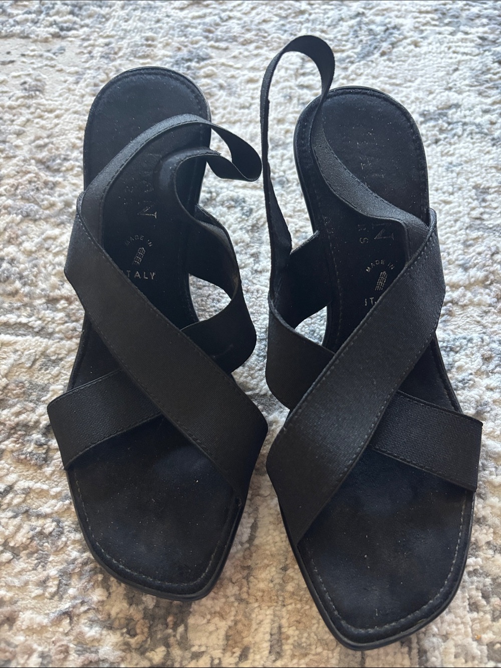 Italian Shoemakers Black Crisscross Slingback Sandals